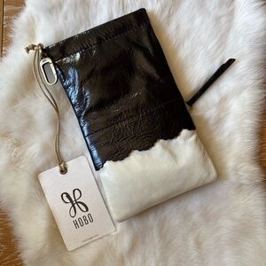 HOBO Facile Eyewear Glasses Case Black & White Leather NWT